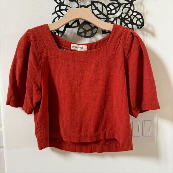 Eve Gravel Cantoier Linen Blend Blouse in Rubis S - Picture 3 of 8